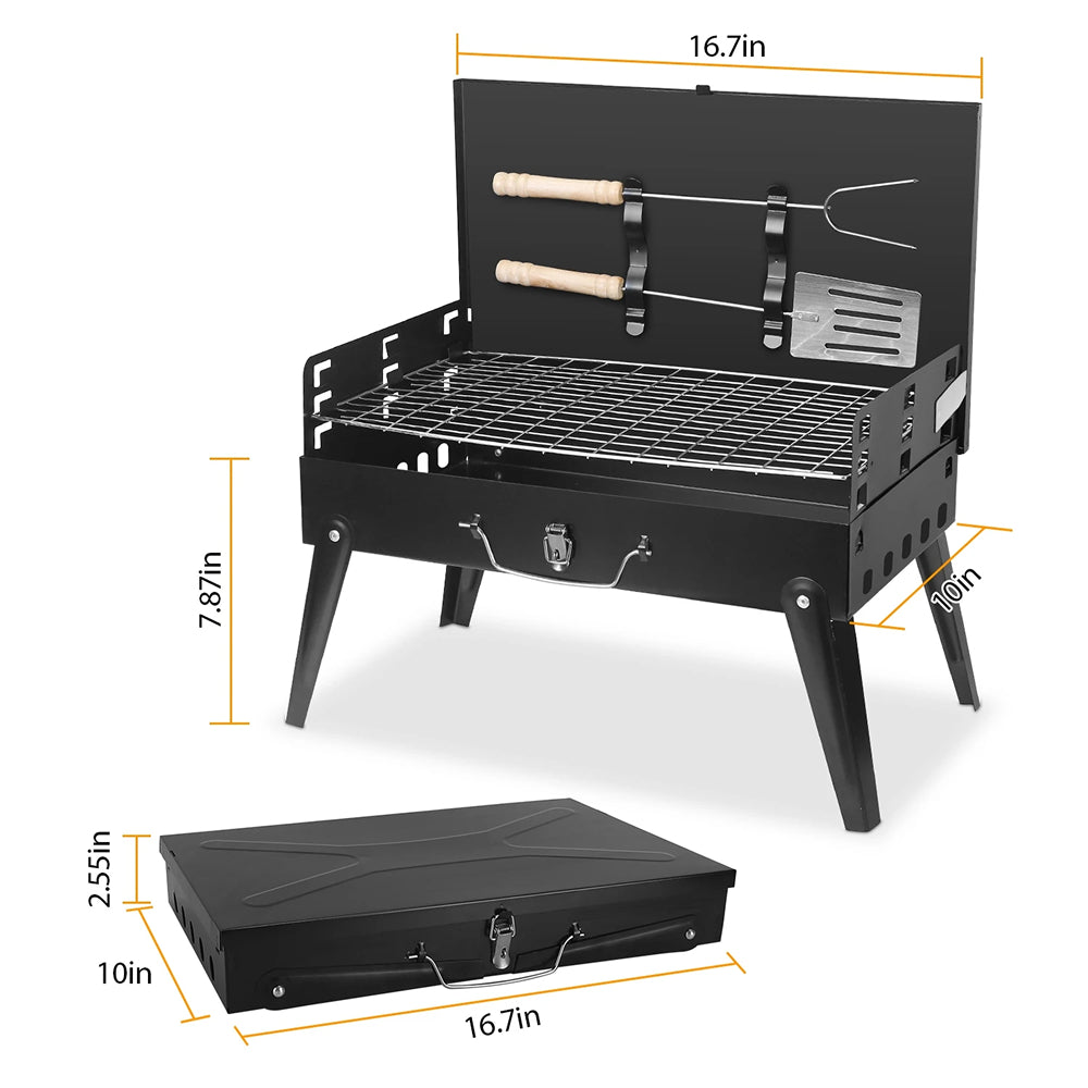 ChaxiCovi Portable Foldable Charcoal BBQ Grill for Camping & Tailgating