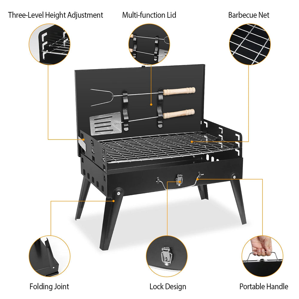 ChaxiCovi Portable Foldable Charcoal BBQ Grill for Camping & Tailgating