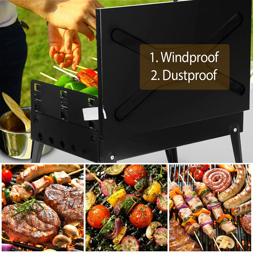 ChaxiCovi Portable Foldable Charcoal BBQ Grill for Camping & Tailgating