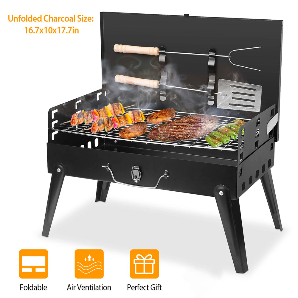 ChaxiCovi Portable Foldable Charcoal BBQ Grill for Camping & Tailgating