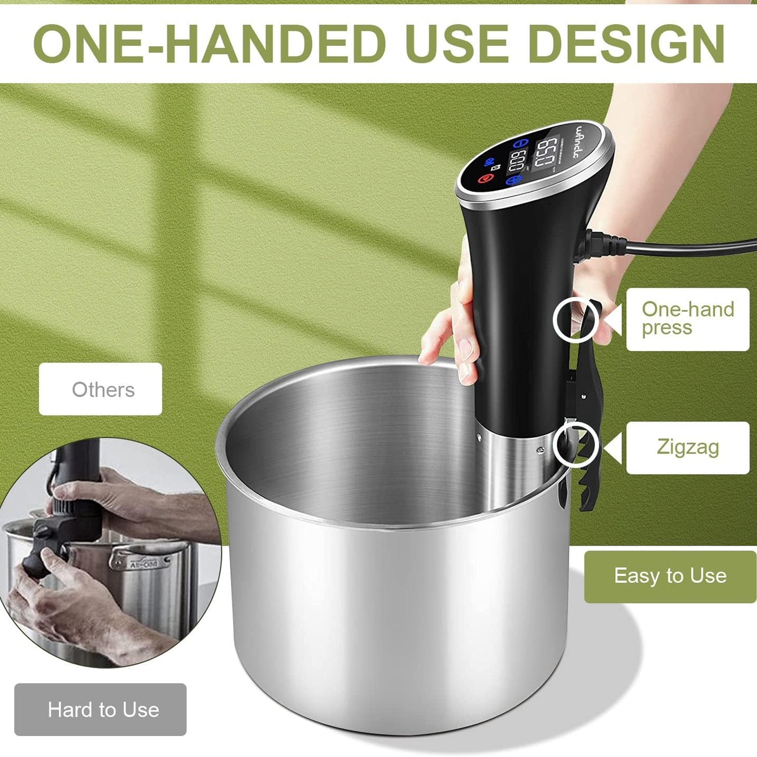 CimixCo Sous Vide Cooker – 1100W Precise Temp Control, Ultra-Quiet Brushless Motor & WiFi App