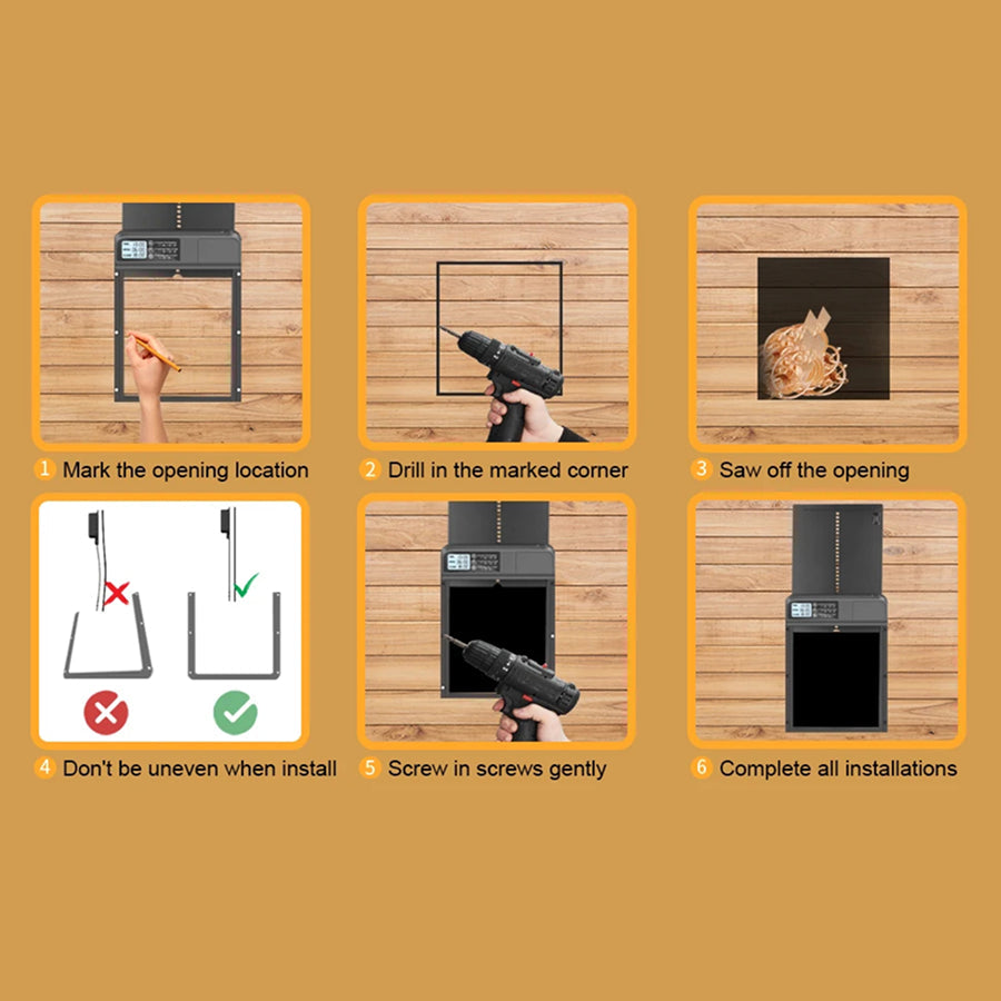 CochiKix Automatic Chicken Coop Door - Predator-Proof Aluminum Door with Anti-Pinch Safety System, LCD Timer