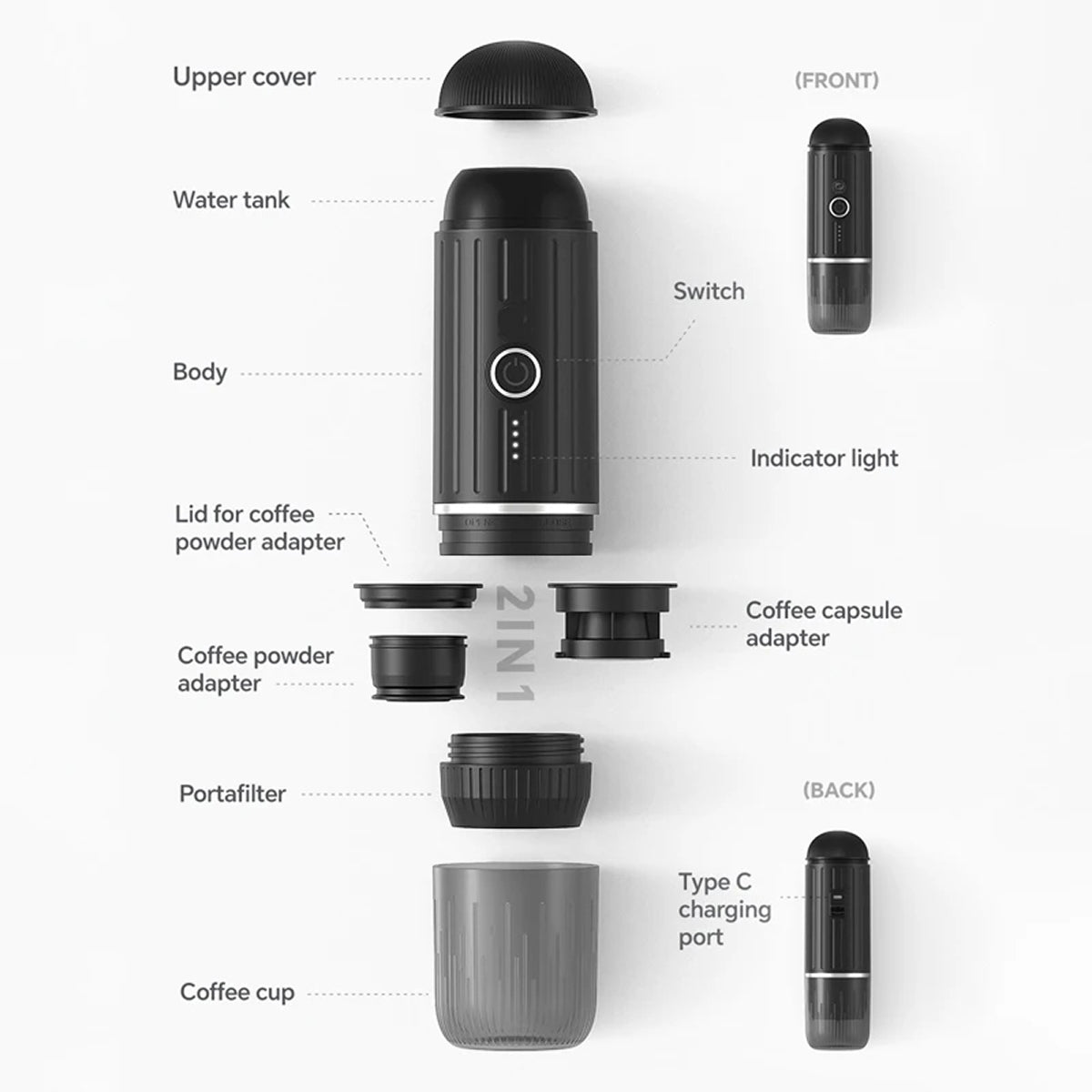CofeMeki 19 BAR High-Pressure Extraction For Rich Crema-Topped Espresso
