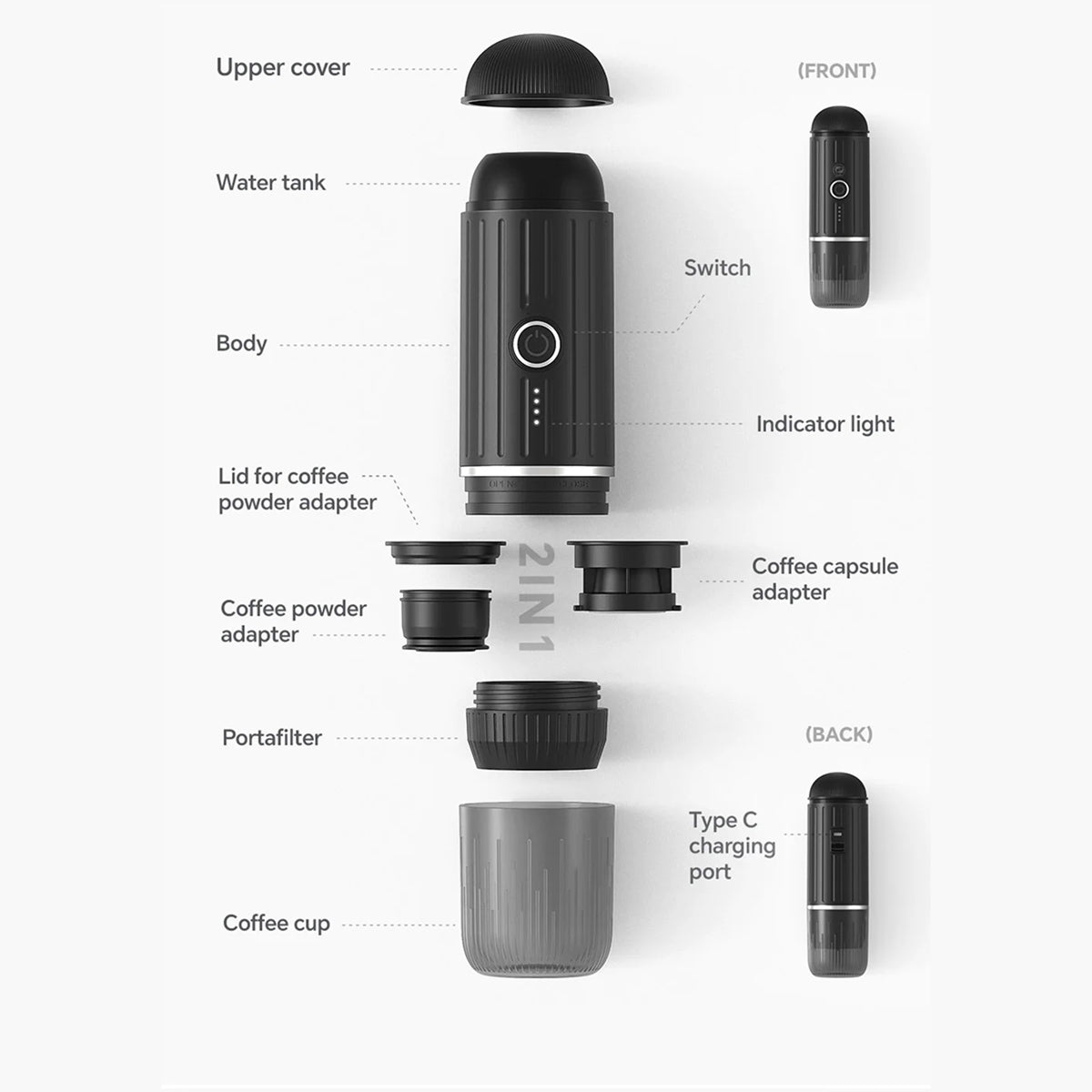 CofeMeki 19 BAR High-Pressure Extraction For Rich Crema-Topped Espresso