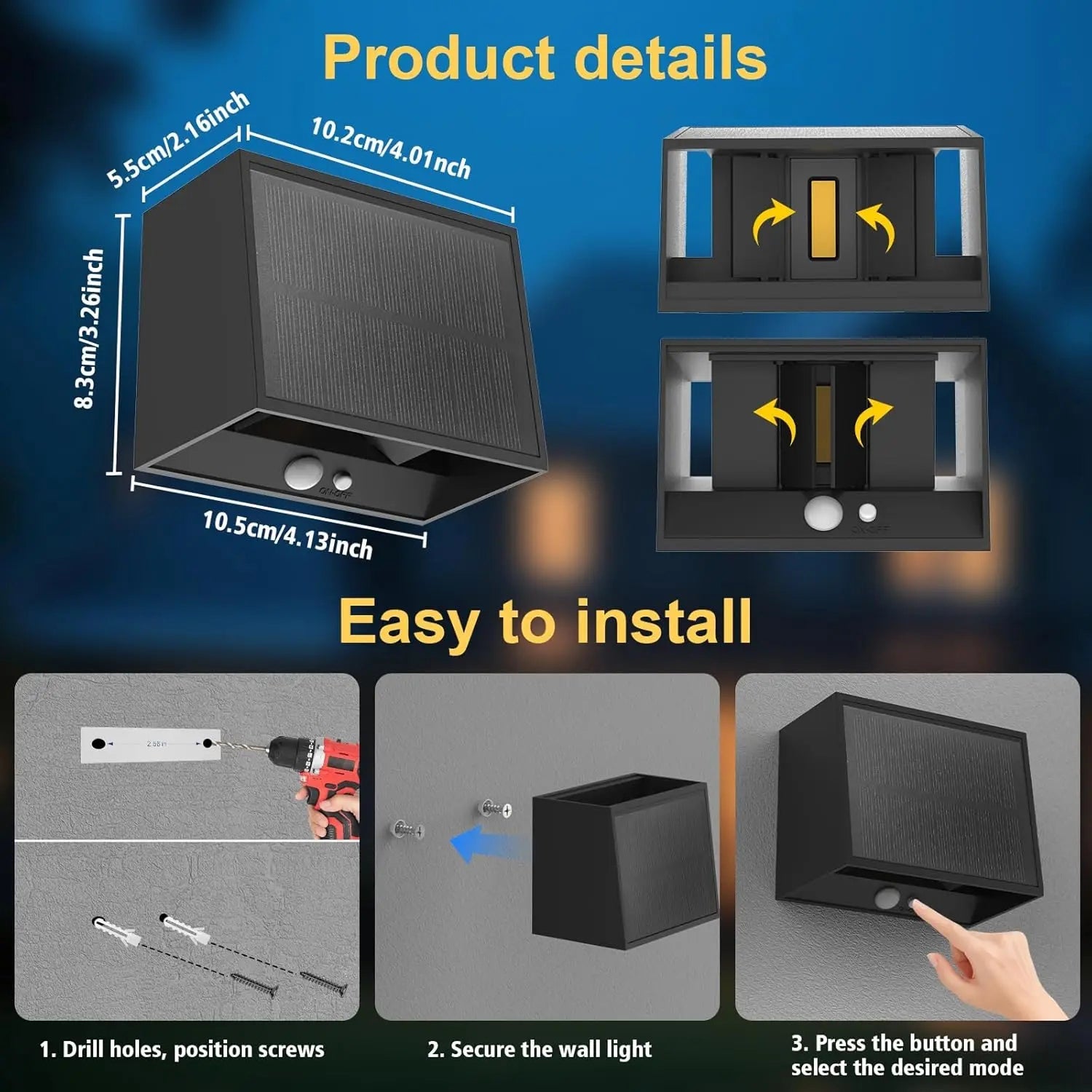 CragVise Solar-Powered With 1500mAh Built-In Lithium Battery For Wire-Free Operation