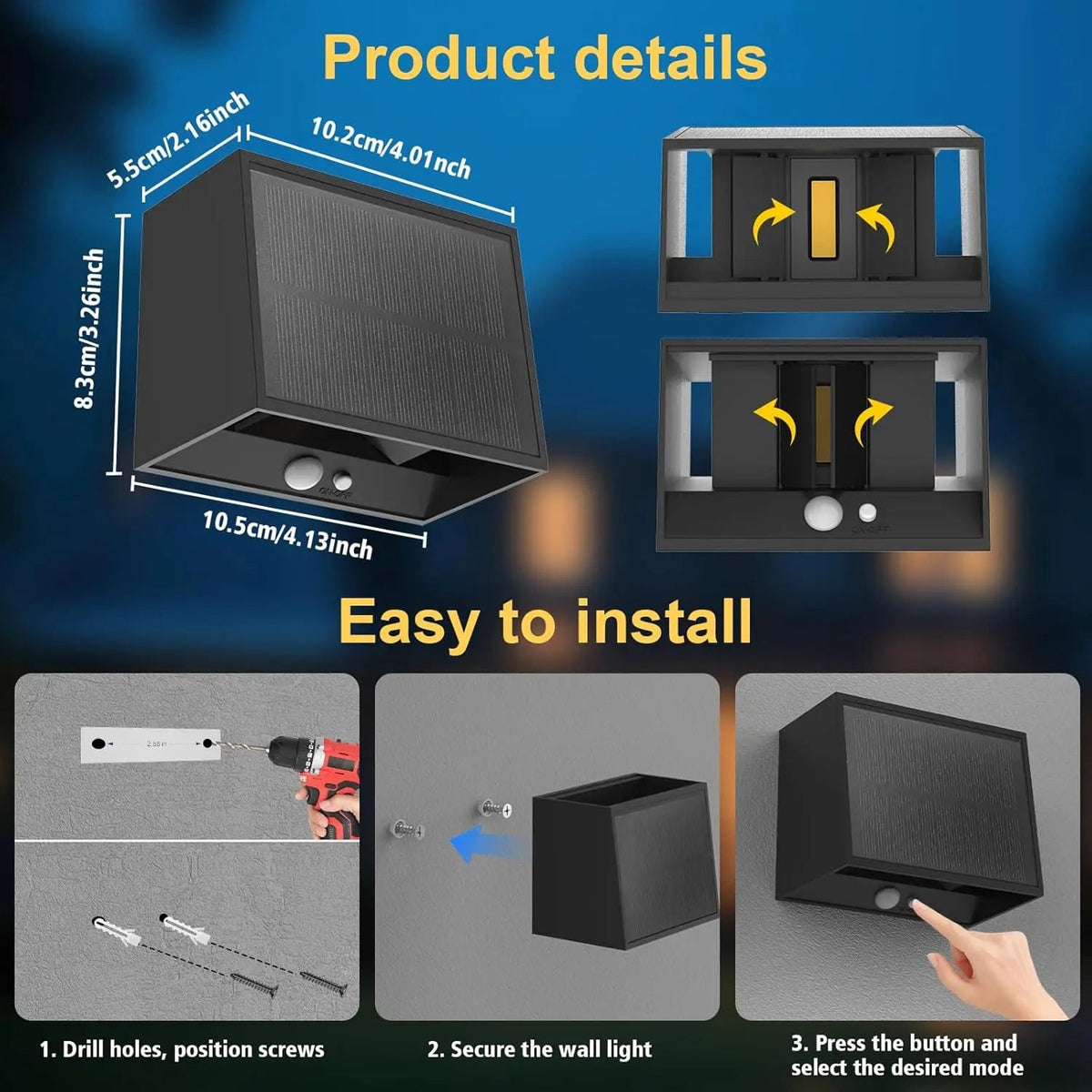 CragVise Solar-Powered With 1500mAh Built-In Lithium Battery For Wire-Free Operation