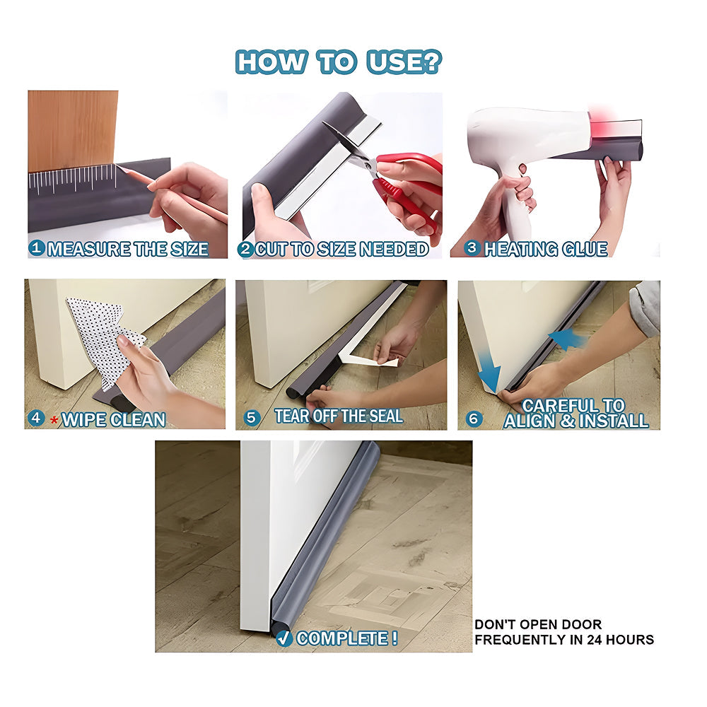 DaxenMix Door Draft Stopper - Premium Leather Double-Sided Under Door Seal, Fits up to 36