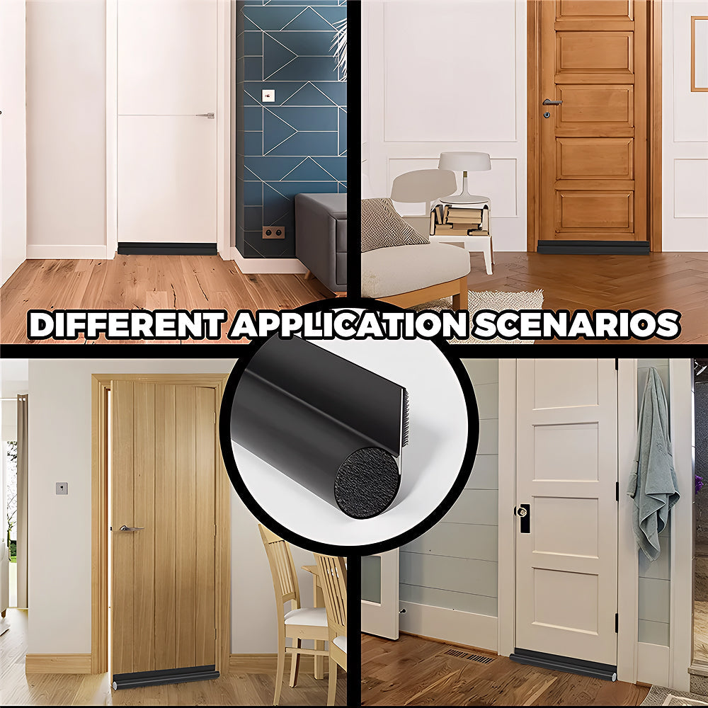 DaxenMix Door Draft Stopper - Premium Leather Double-Sided Under Door Seal, Fits up to 36