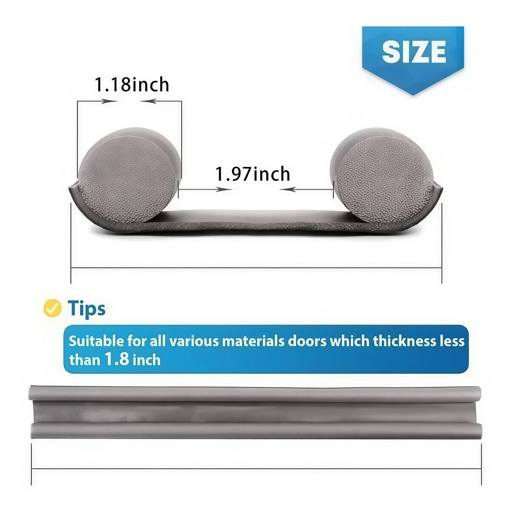 DaxenMix Door Draft Stopper - Premium Leather Double-Sided Under Door Seal, Fits up to 36