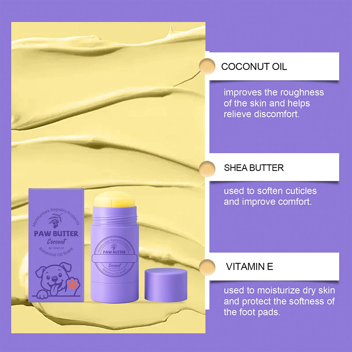 DeaEllant Beeswax And Mineral Oil Formula To Lock In Moisture And Protect Paw Pads