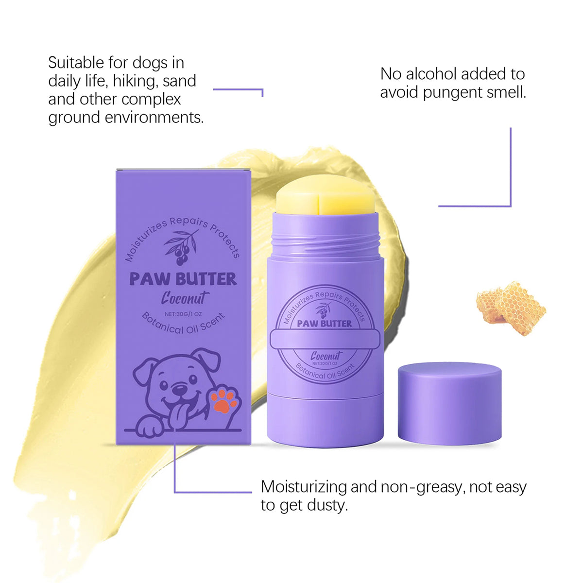 DeaEllant Beeswax And Mineral Oil Formula To Lock In Moisture And Protect Paw Pads