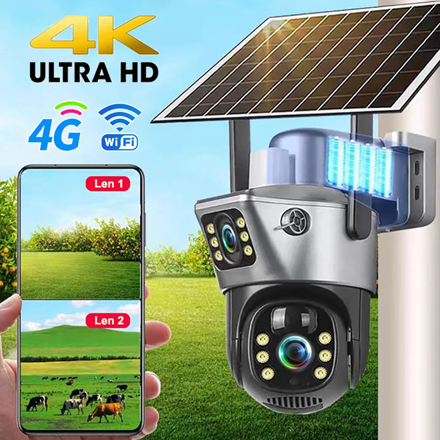 MoseCogn Solar Security Camera utilizes 8MP dual-lens technology