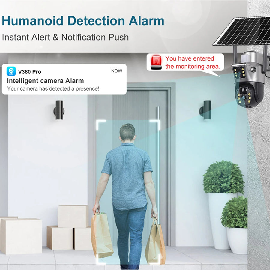 MoseCogn Solar Security Camera utilizes 8MP dual-lens technology