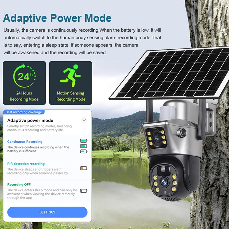 MoseCogn Solar Security Camera utilizes 8MP dual-lens technology