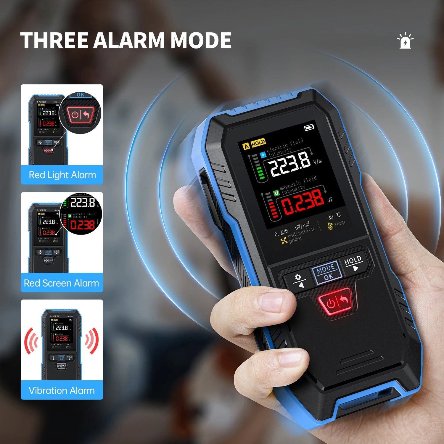 DetexMifi 3-in-1 EMF Detector – 0.01μt Precision, 2.4