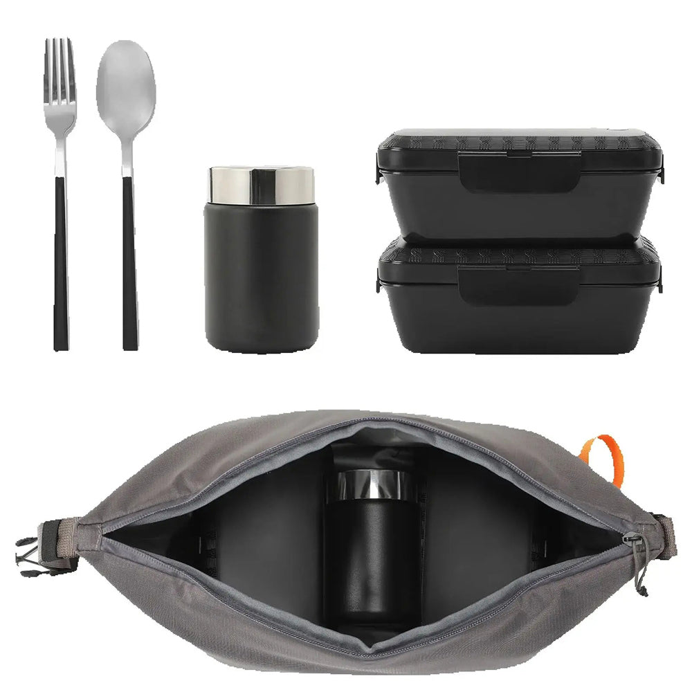 DonisWel Spacious design fits 2 lunch boxes, a bottle, and cutlery