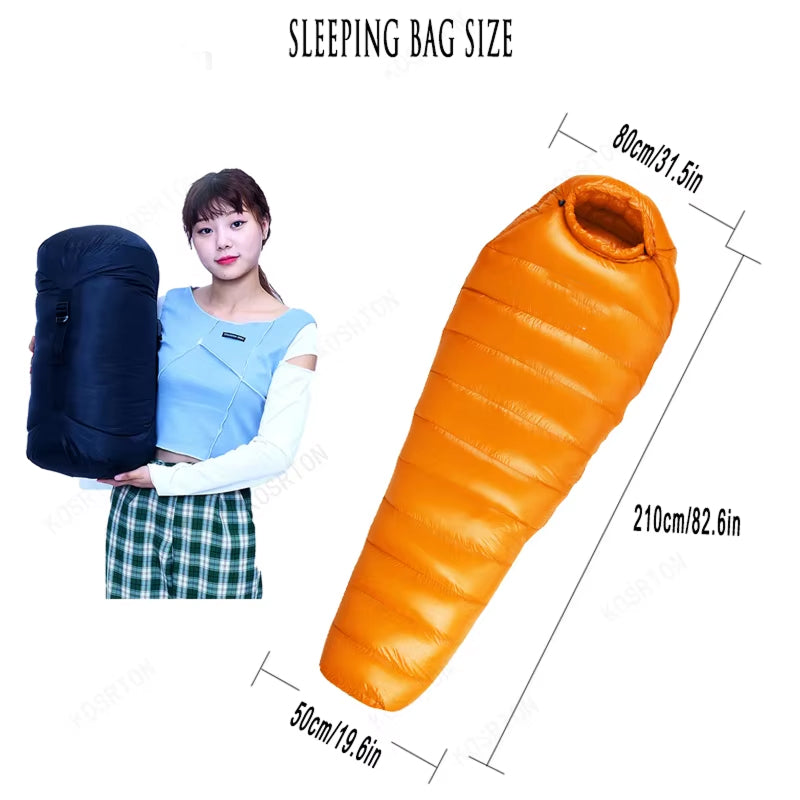 DosiLivix Down Sleeping Bag - 800+ Fill Power White Goose Down, 400T Waterproof Nylon Ripstop