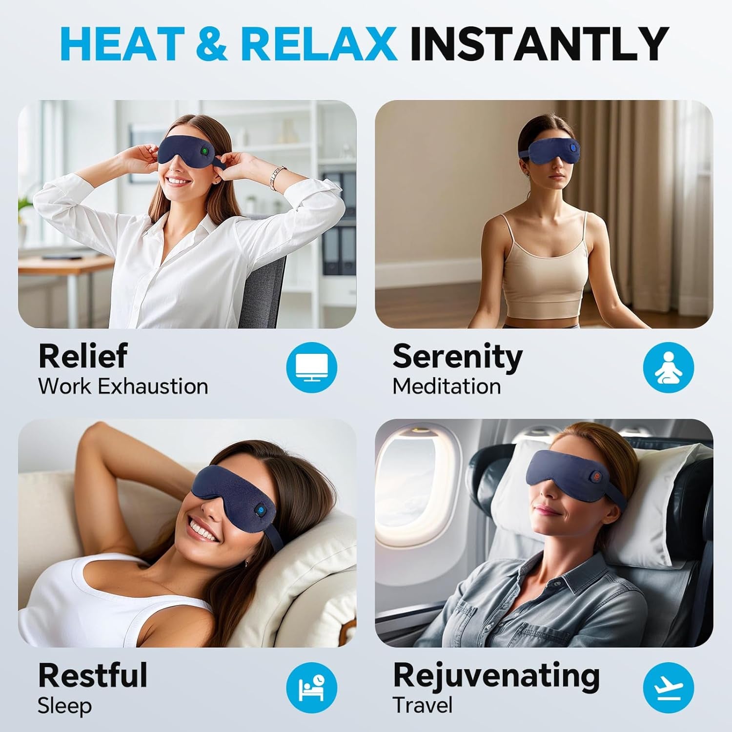 DrixHetiv Heated Eye Mask – Smart Thermal Precision for Dry Eyes, Bluetooth Therapy & Adjustable Strap