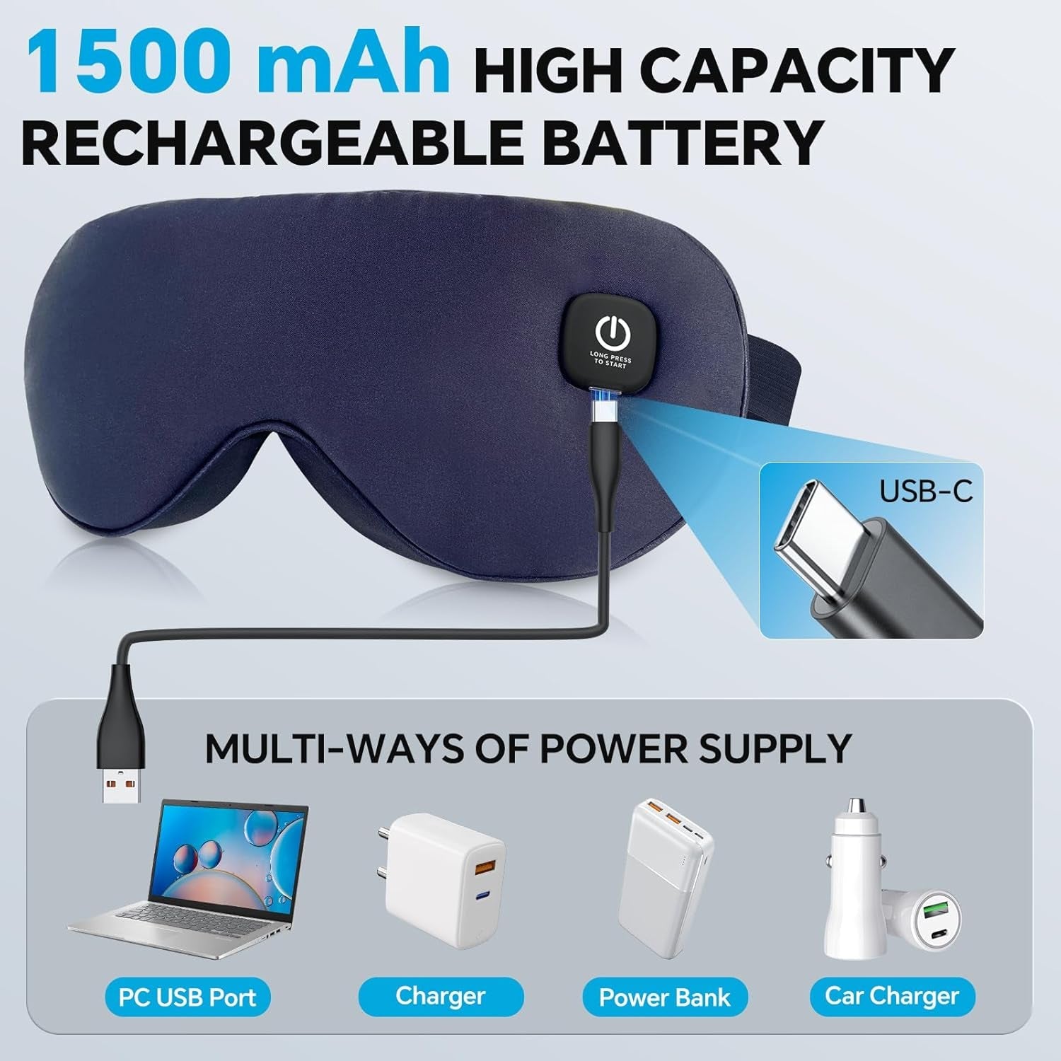 DrixHetiv Heated Eye Mask – Smart Thermal Precision for Dry Eyes, Bluetooth Therapy & Adjustable Strap