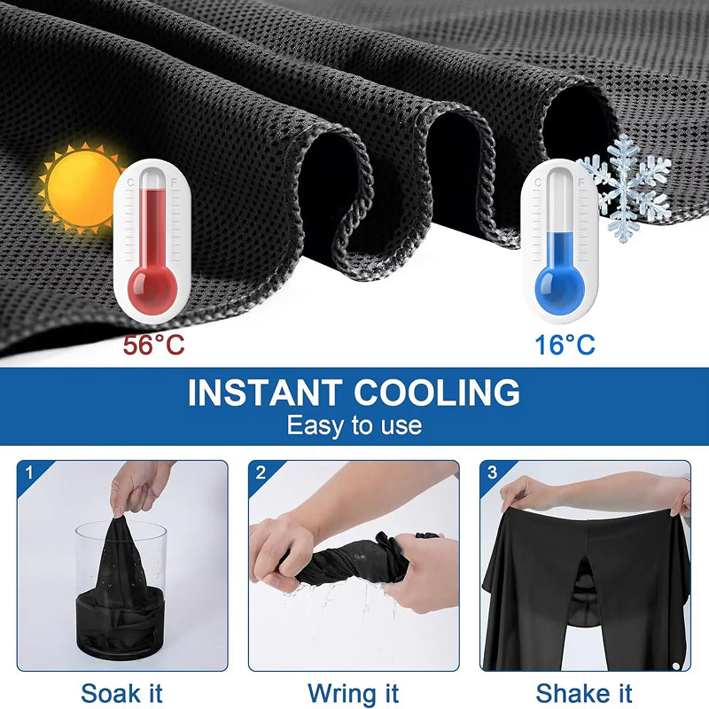 DryColix Instant Cooling Hooded Towel – 40% UV Protection, 16°C Relief for Running & Outdoors
