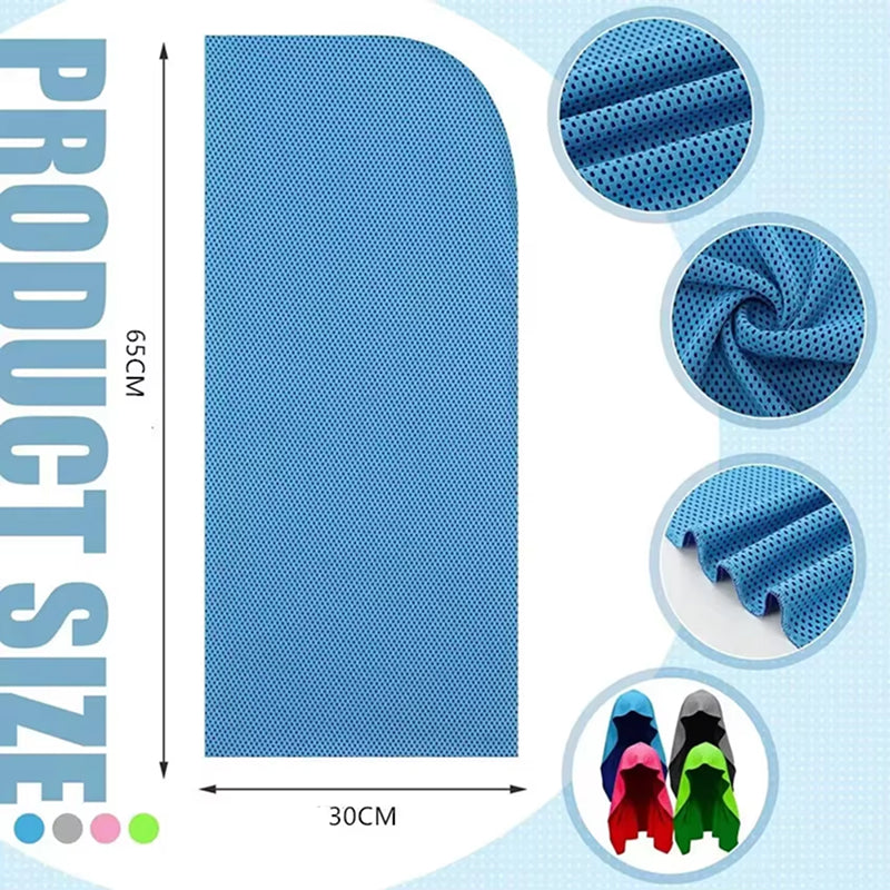 DryColix Instant Cooling Hooded Towel – 40% UV Protection, 16°C Relief for Running & Outdoors