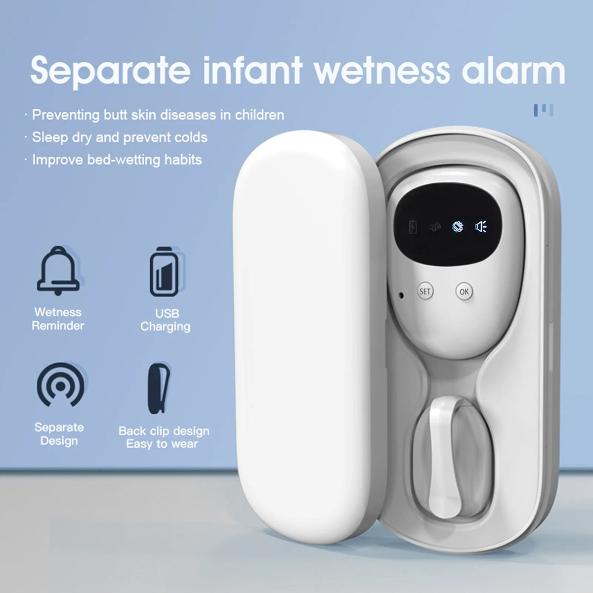 DryFomis 100% wireless freedom with easy clip-on sensor