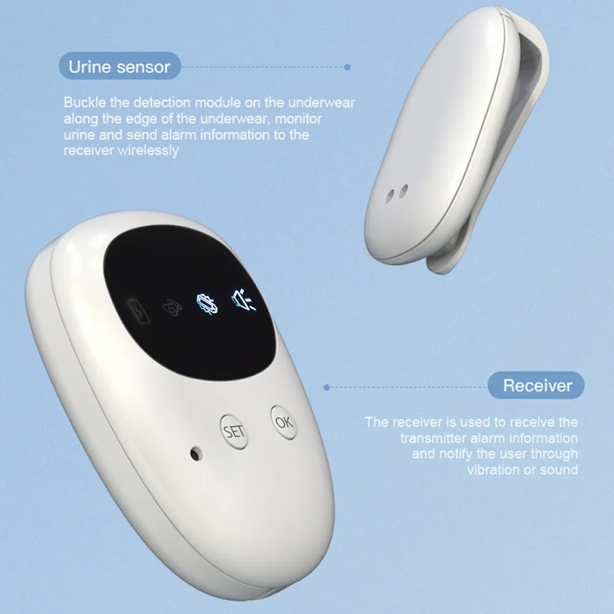 DryFomis 100% wireless freedom with easy clip-on sensor