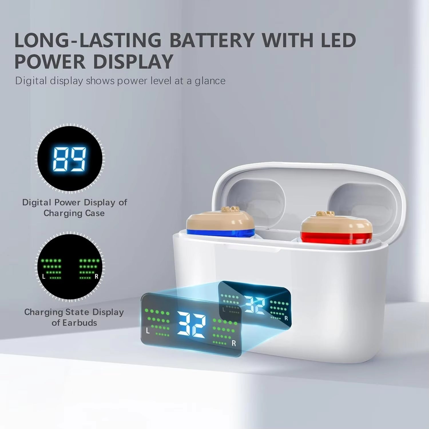 WelliTrue Digital Hearing Aids for Seniors – 30dB Noise Reduction, 240H Battery & Discreet Fit