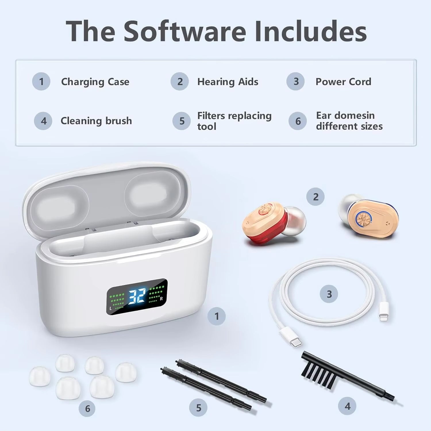WelliTrue Digital Hearing Aids for Seniors – 30dB Noise Reduction, 240H Battery & Discreet Fit