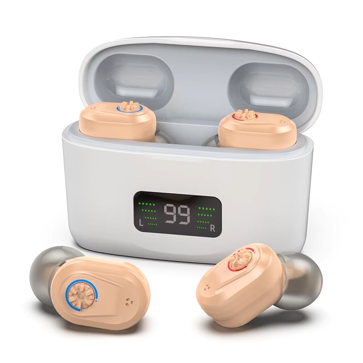 WelliTrue Digital Hearing Aids for Seniors – 30dB Noise Reduction, 240H Battery & Discreet Fit