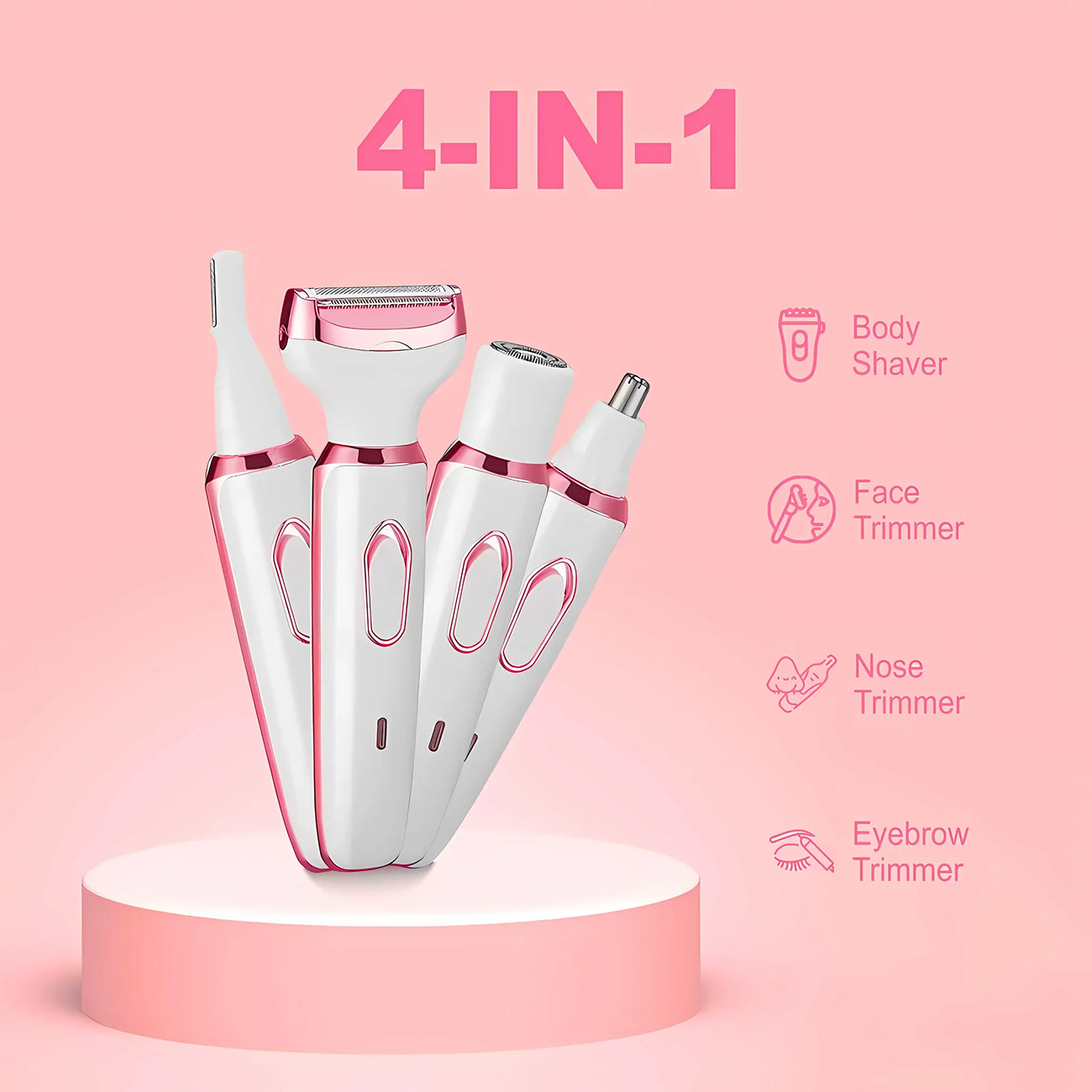 ElixMise 4-in-1 Electric Bikini Trimmer & Intimate Shaver for Women