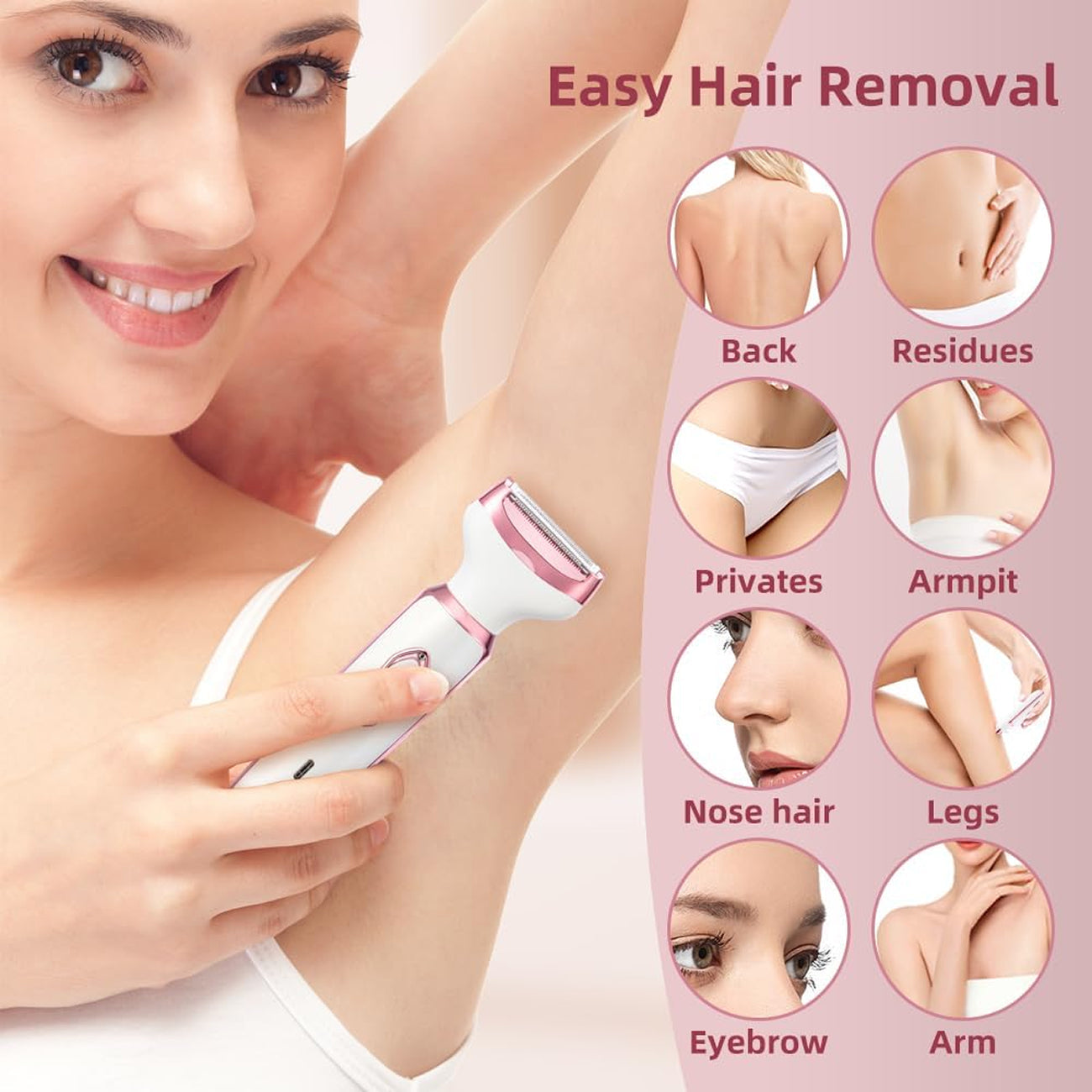 ElixMise 4-in-1 Electric Bikini Trimmer & Intimate Shaver for Women