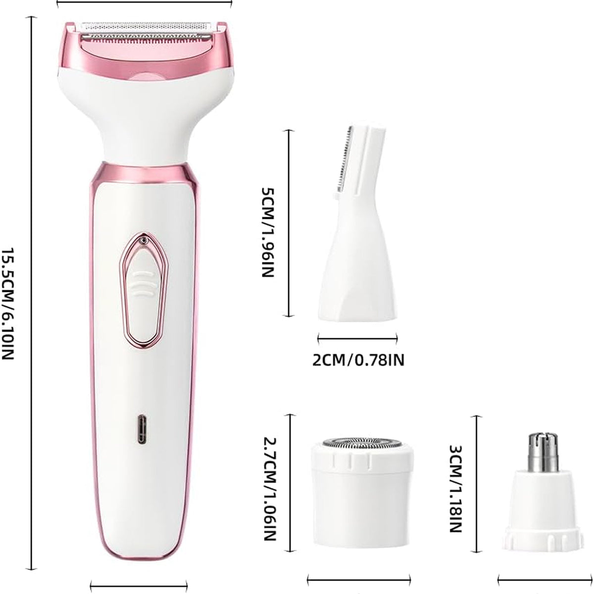 ElixMise 4-in-1 Electric Bikini Trimmer & Intimate Shaver for Women