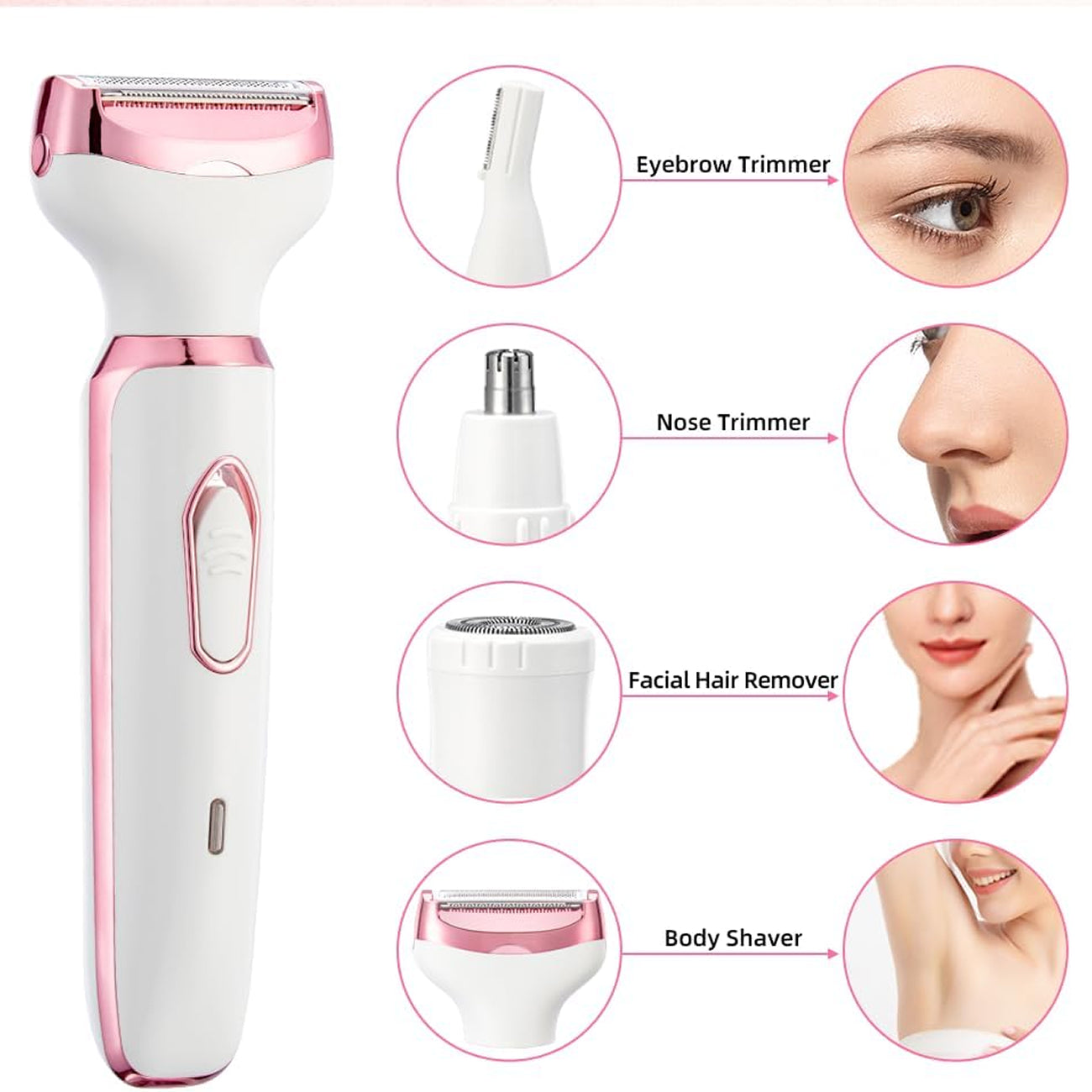 ElixMise 4-in-1 Electric Bikini Trimmer & Intimate Shaver for Women