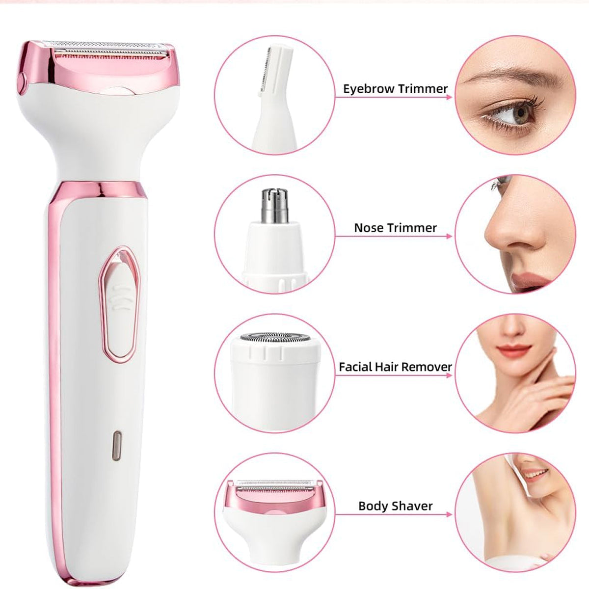ElixMise 4-in-1 Electric Bikini Trimmer & Intimate Shaver for Women