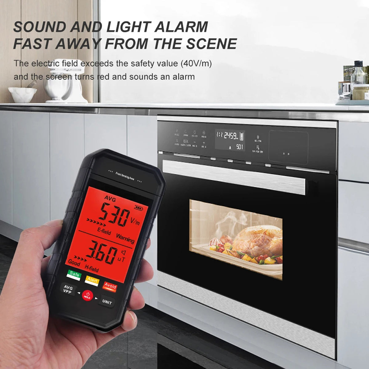 EmixKiv EMF Meter 5G/WiFi Radiation Detector with 3-inch LCD and Dual-Field Alarm