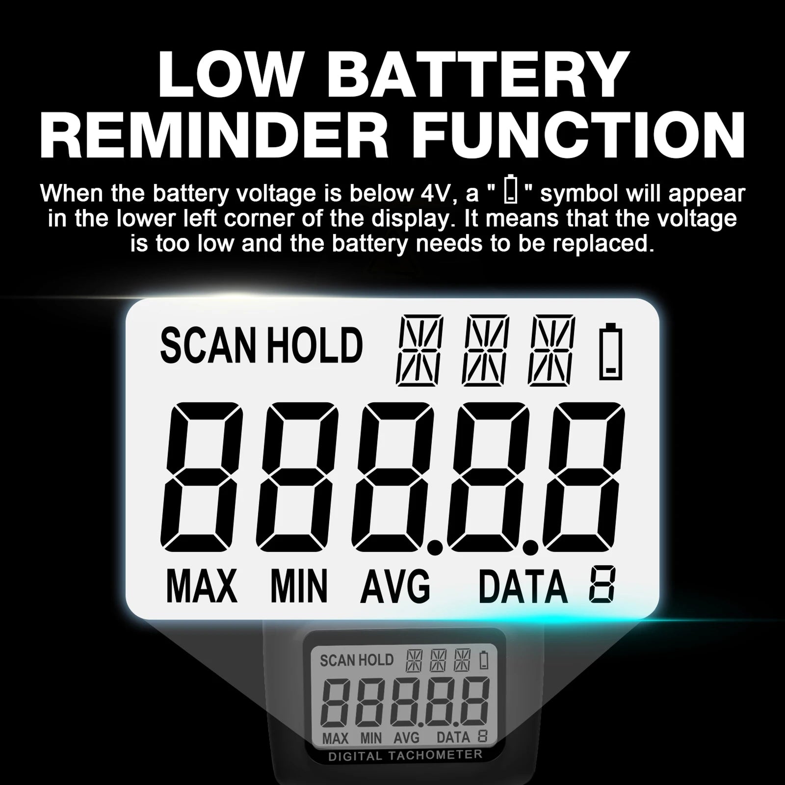 ErinFita 2-in-1 Non-Contact (7–99,999 RPM) And Contact (7–25,000 RPM) Measurement