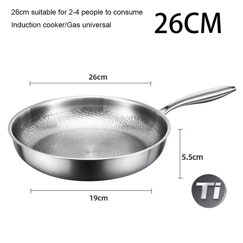TikaxPan Stainless Steel Frying Pan Chemical Free Cooking