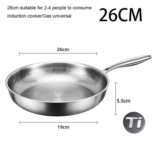 TikaxPan Stainless Steel Frying Pan Chemical Free Cooking