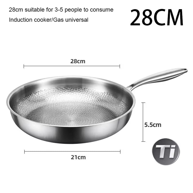 TikaxPan Stainless Steel Frying Pan Chemical Free Cooking