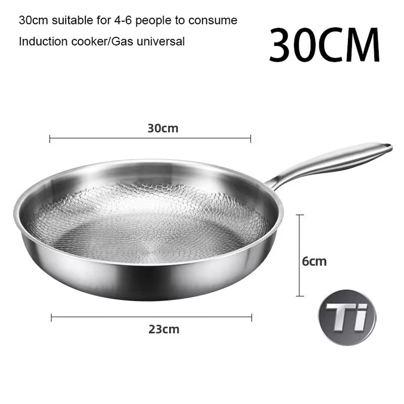 TikaxPan Stainless Steel Frying Pan Chemical Free Cooking