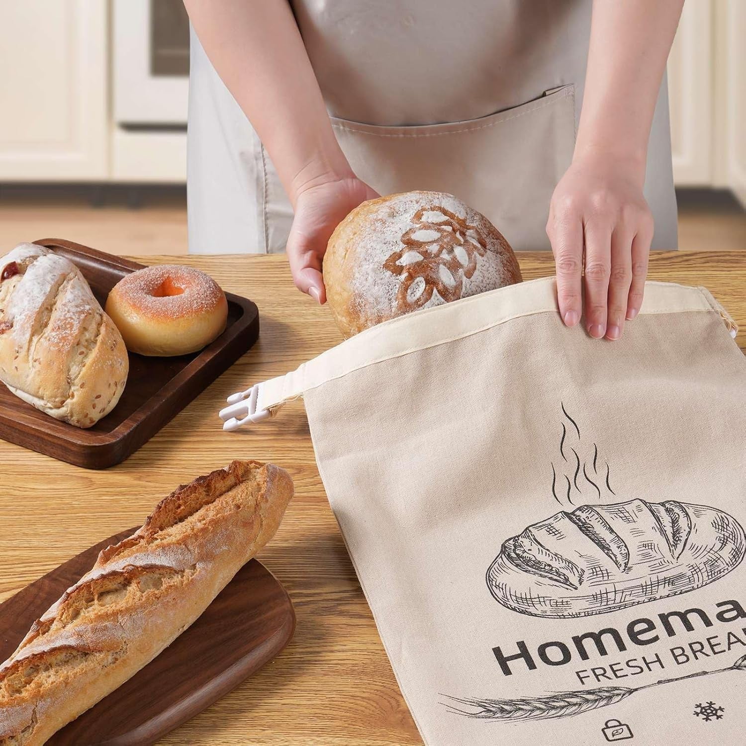 BeeBredix Beeswax Bread Bag – Washable Eco-Friendly Storage, Natural Food Wrap & Freshness Seal