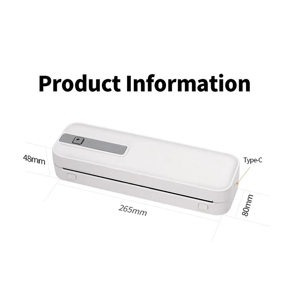FastConnit Inkless thermal printing with 203 DPI resolution