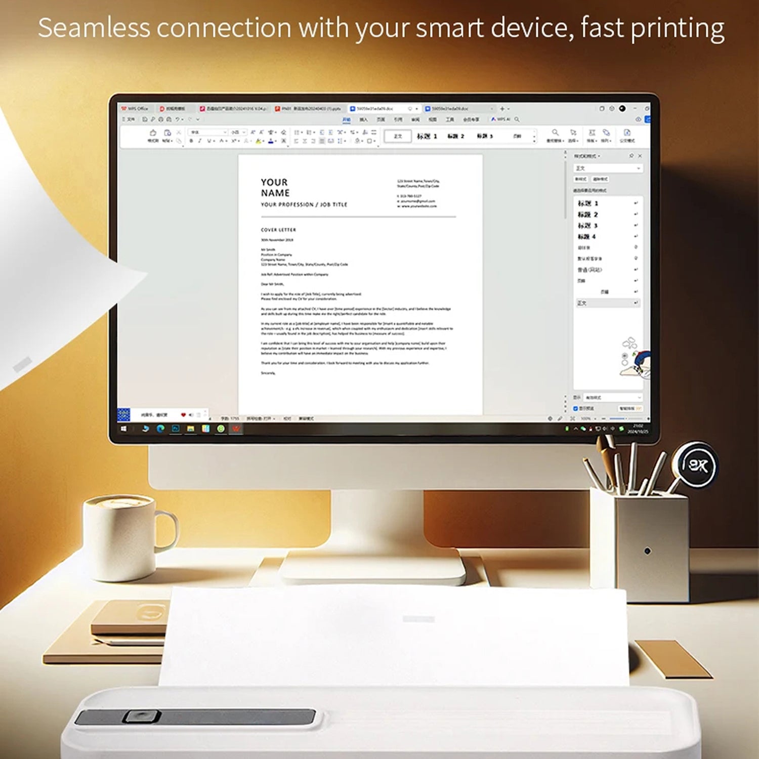 FastConnit Inkless thermal printing with 203 DPI resolution
