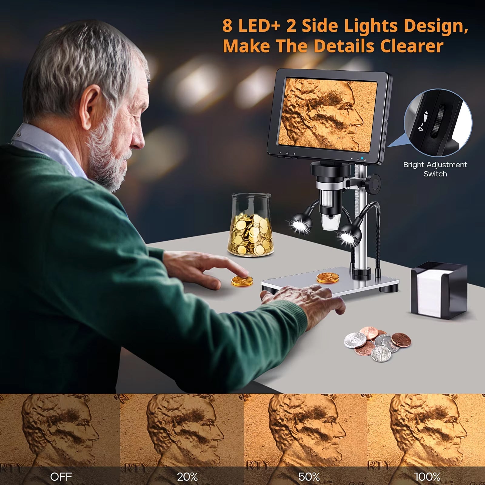 FathVisi 1000x HD Digital Microscope – 4.3