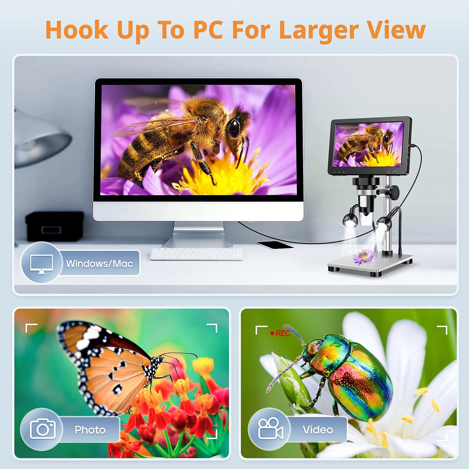 FathVisi 1000x HD Digital Microscope – 4.3