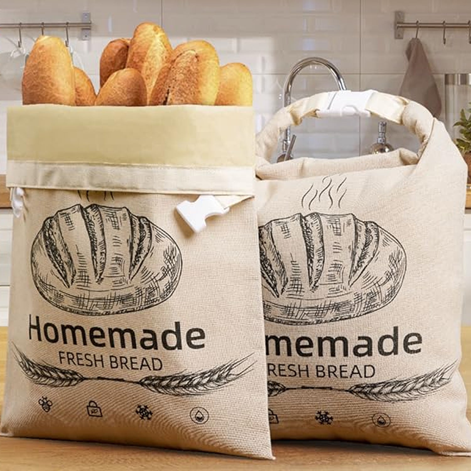 BeeBredix Beeswax Bread Bag – Washable Eco-Friendly Storage, Natural Food Wrap & Freshness Seal