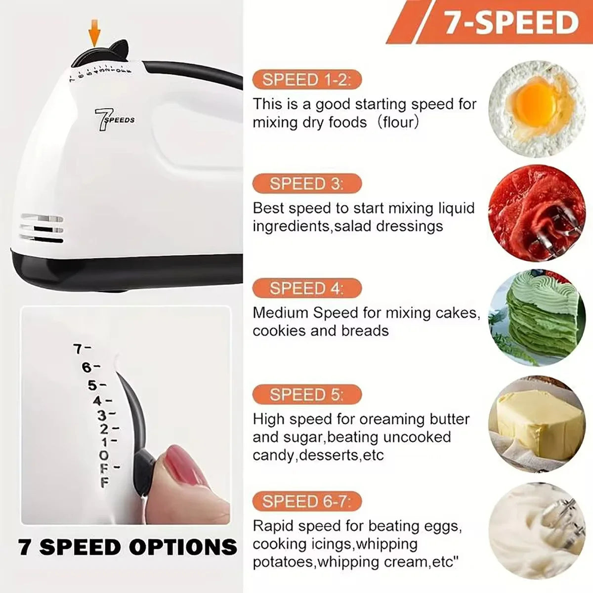 FilkMoss 180W Motor With 18,000 RPM For Light Batters Through To Stiff Dough