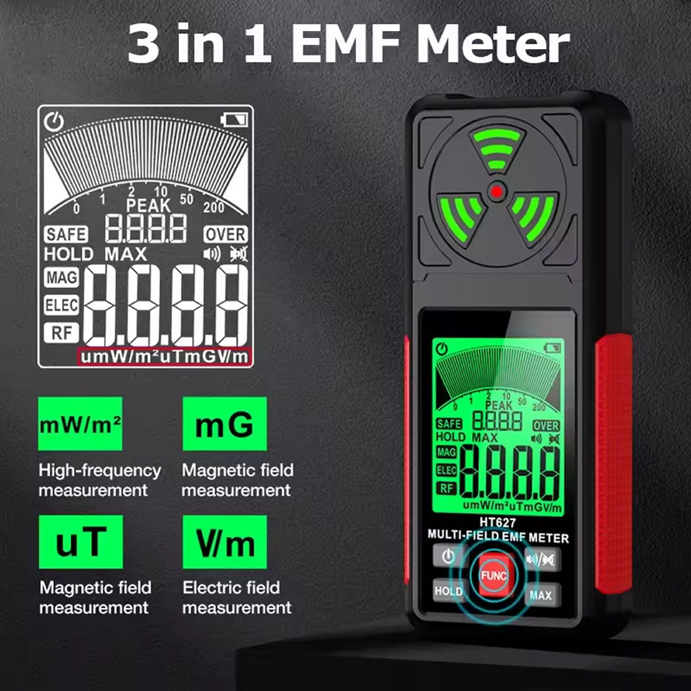 FindMaxal Digital Radiation Tester – High-Precision Triple Mode, Backlit LCD & Audible Alarm