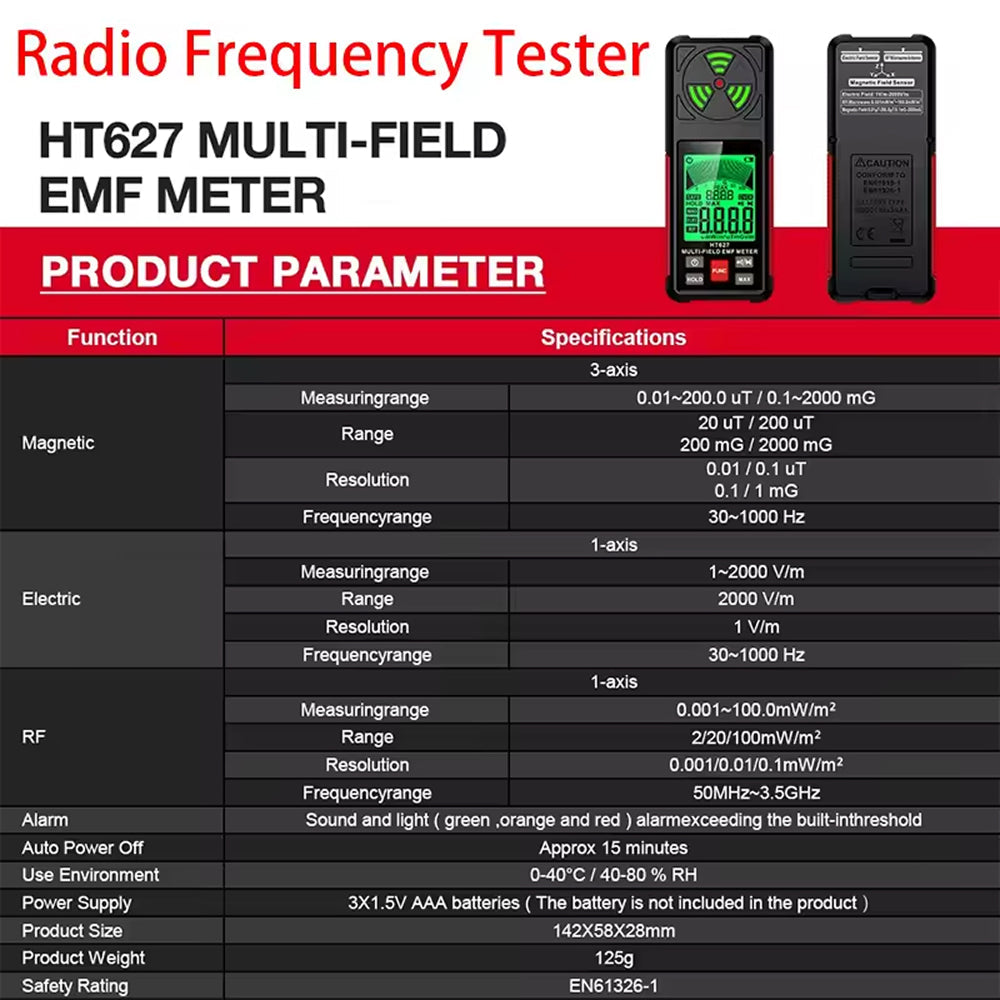 FindMaxal Digital Radiation Tester – High-Precision Triple Mode, Backlit LCD & Audible Alarm